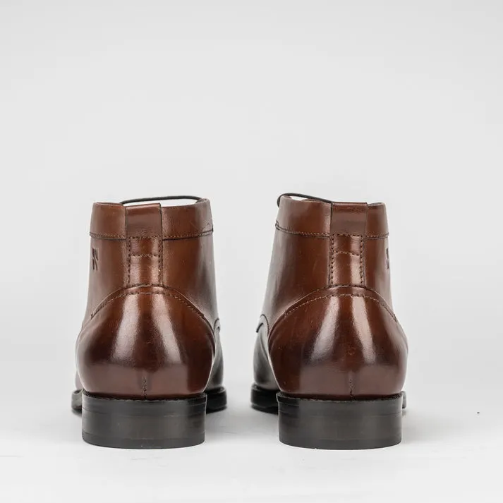 Dudley Leather Lace up Boots in Brown