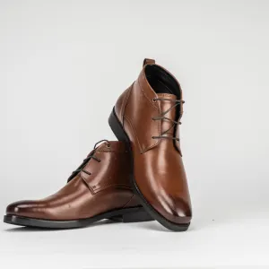 Dudley Leather Lace up Boots in Brown