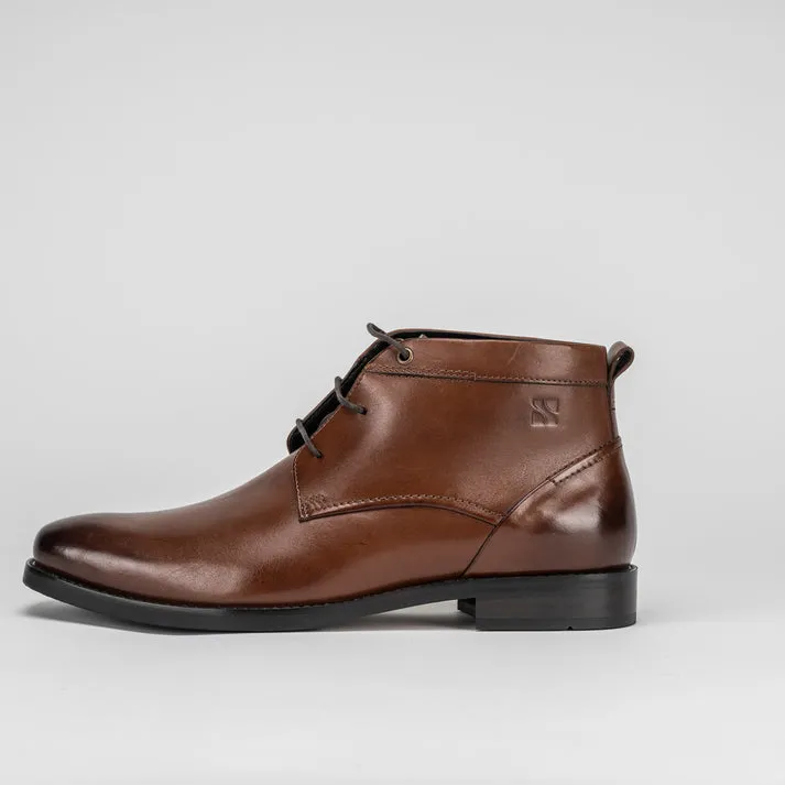 Dudley Leather Lace up Boots in Brown