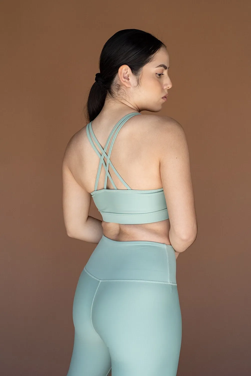 Eco Strappy Sports Bra - Fern