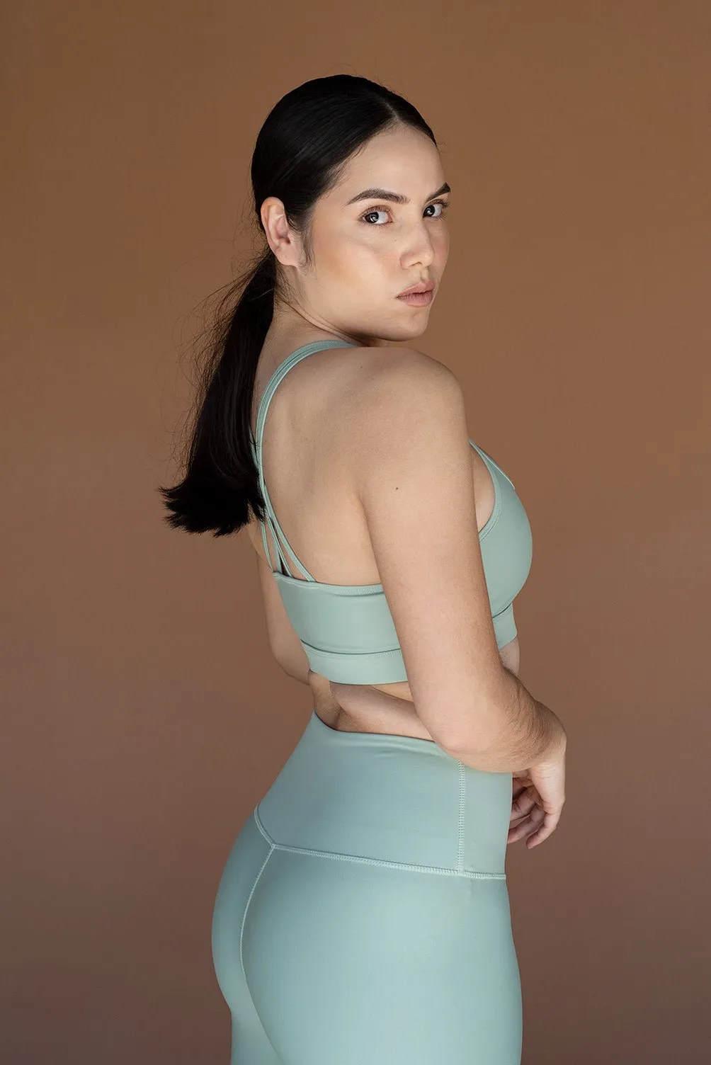 Eco Strappy Sports Bra - Fern