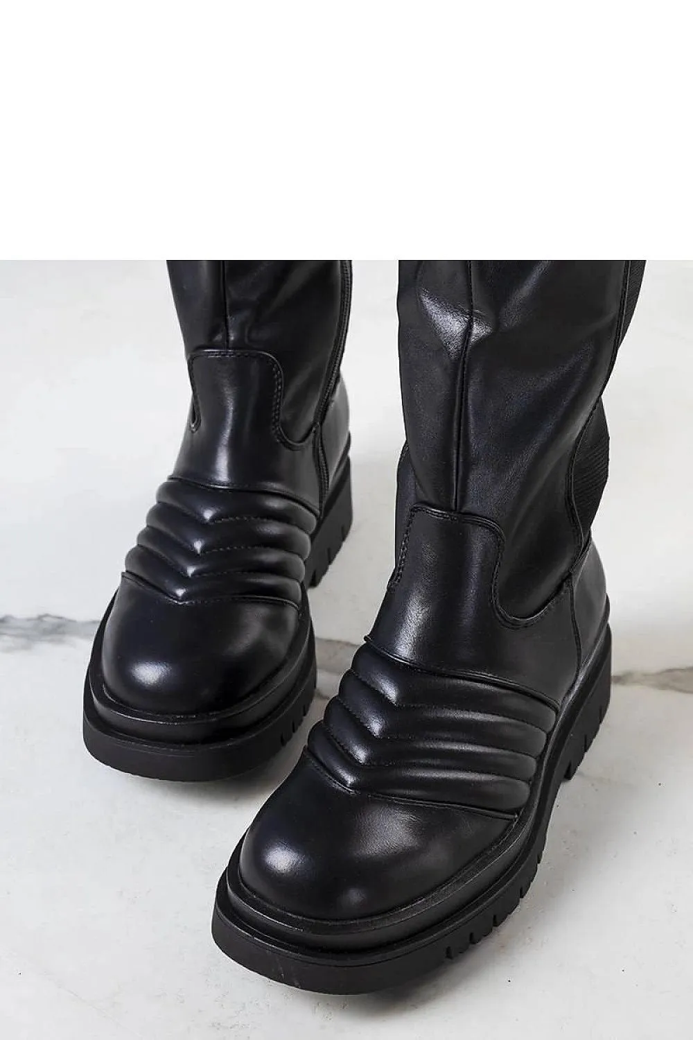 Elegant eco-leather black boots
