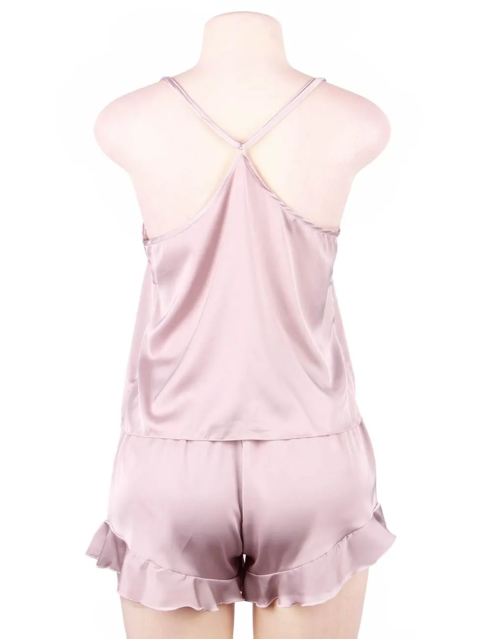 Elegant Ice Silk Strap Shorts 2 Piece Pajama Egypt Set