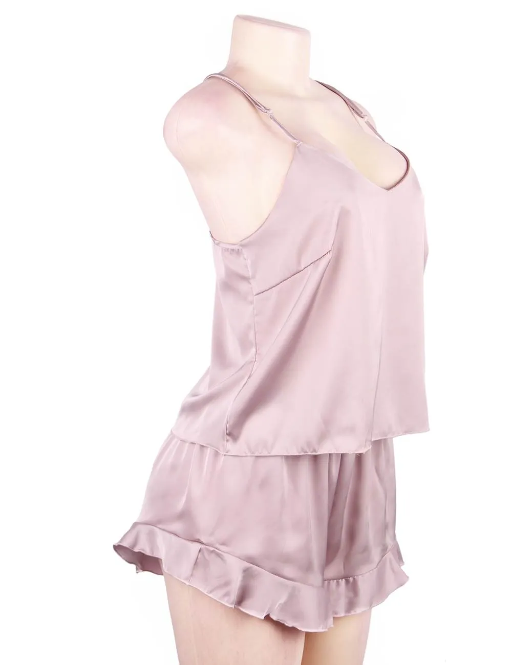Elegant Ice Silk Strap Shorts 2 Piece Pajama Egypt Set