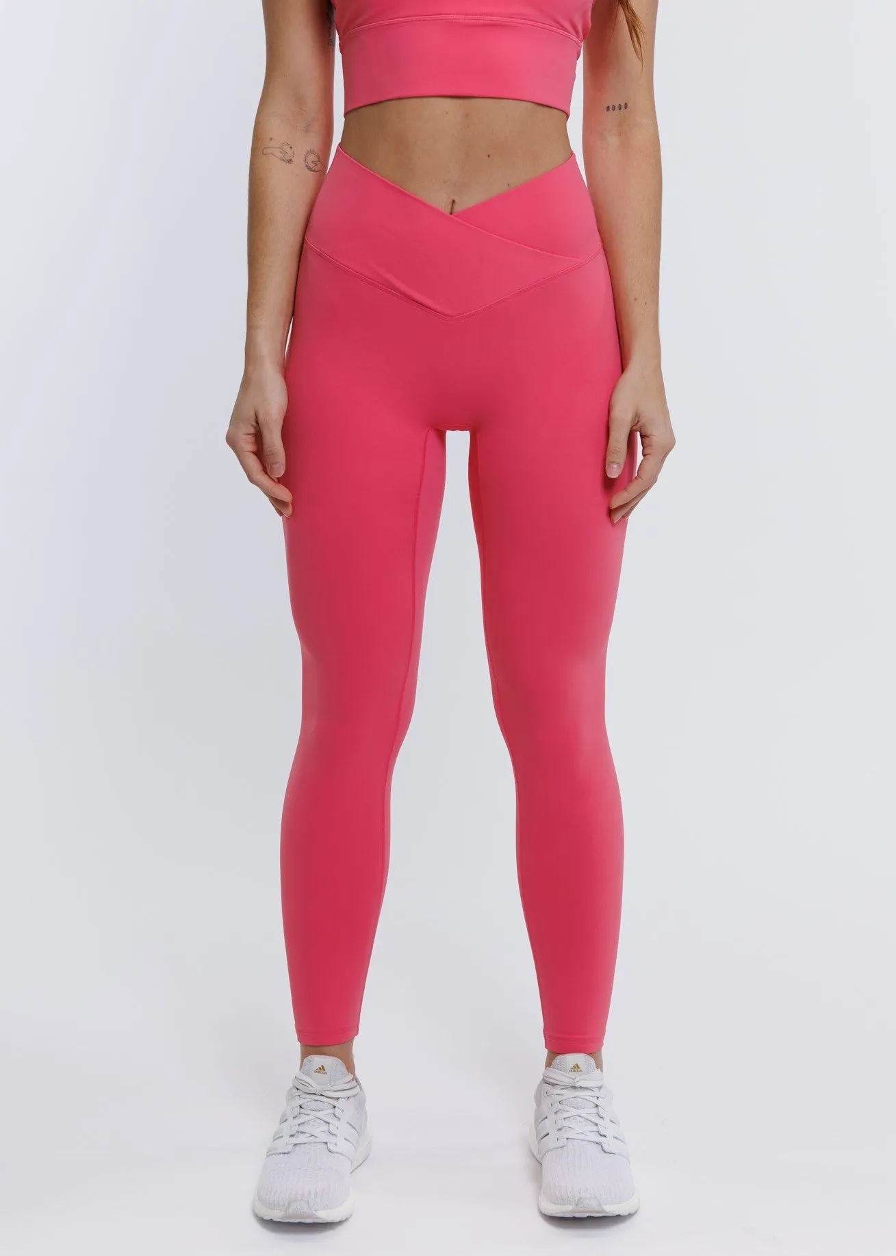 Elevate Cross Leggings - Pink