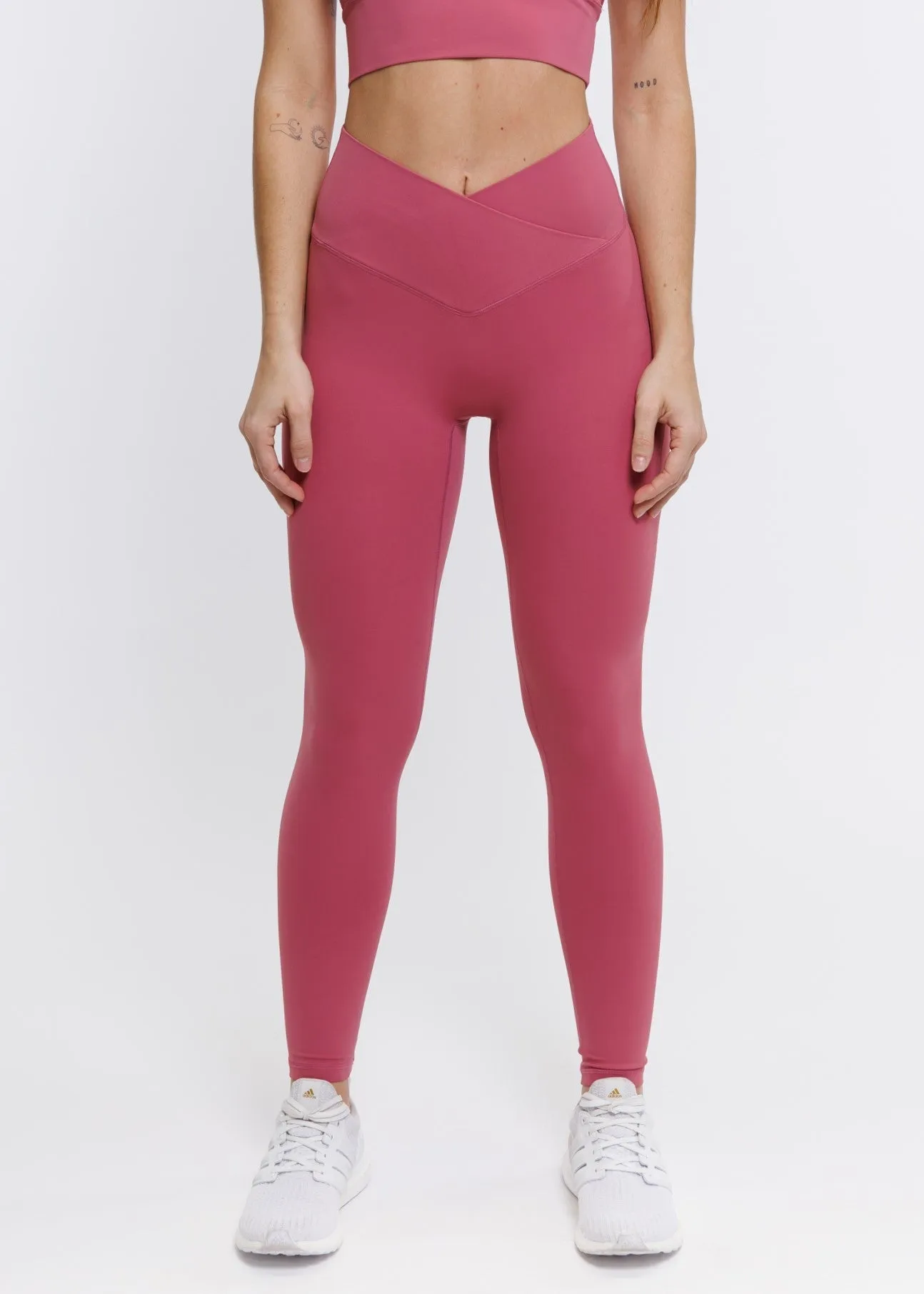 Elevate Cross Leggings - Rose