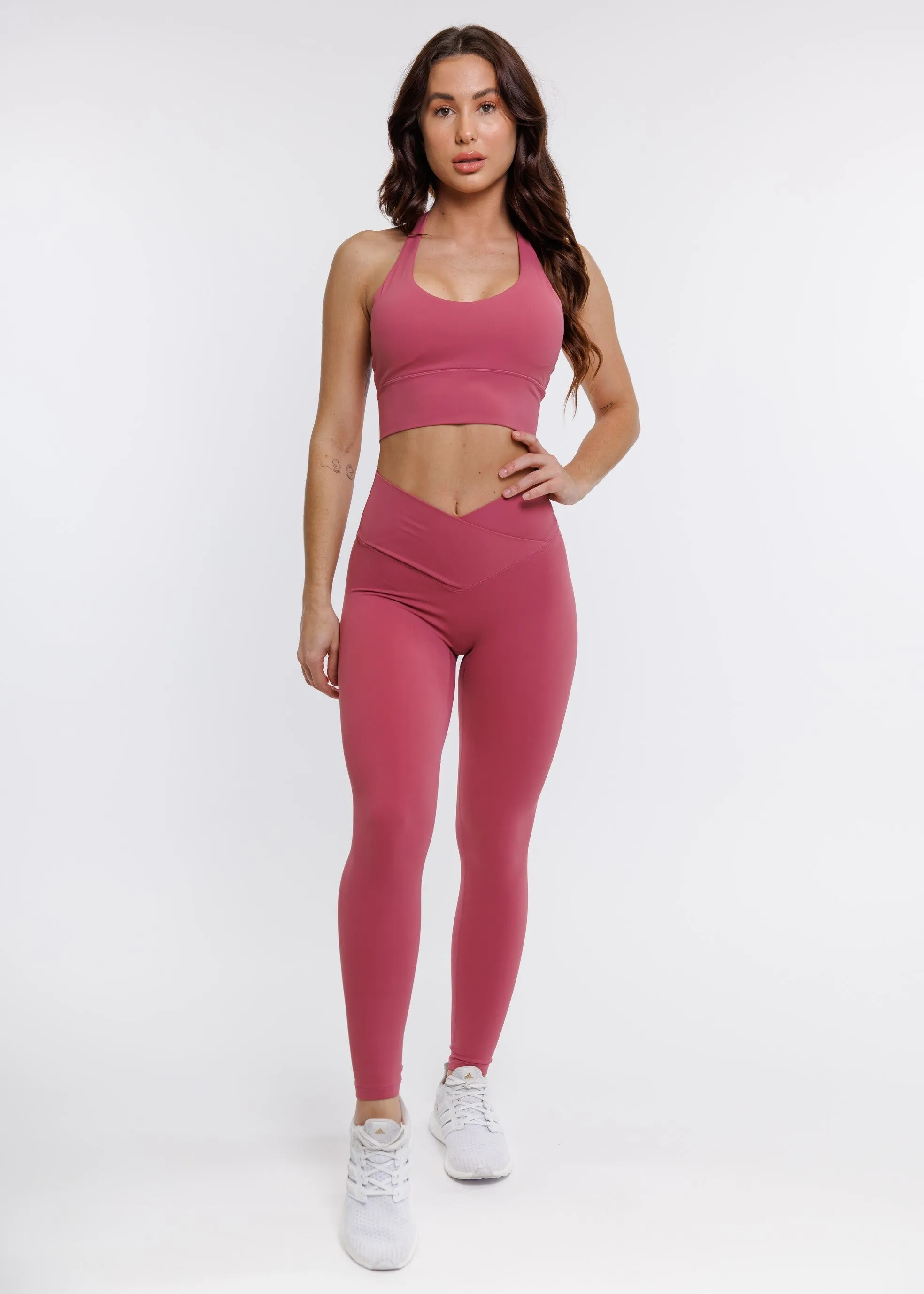 Elevate Cross Leggings - Rose