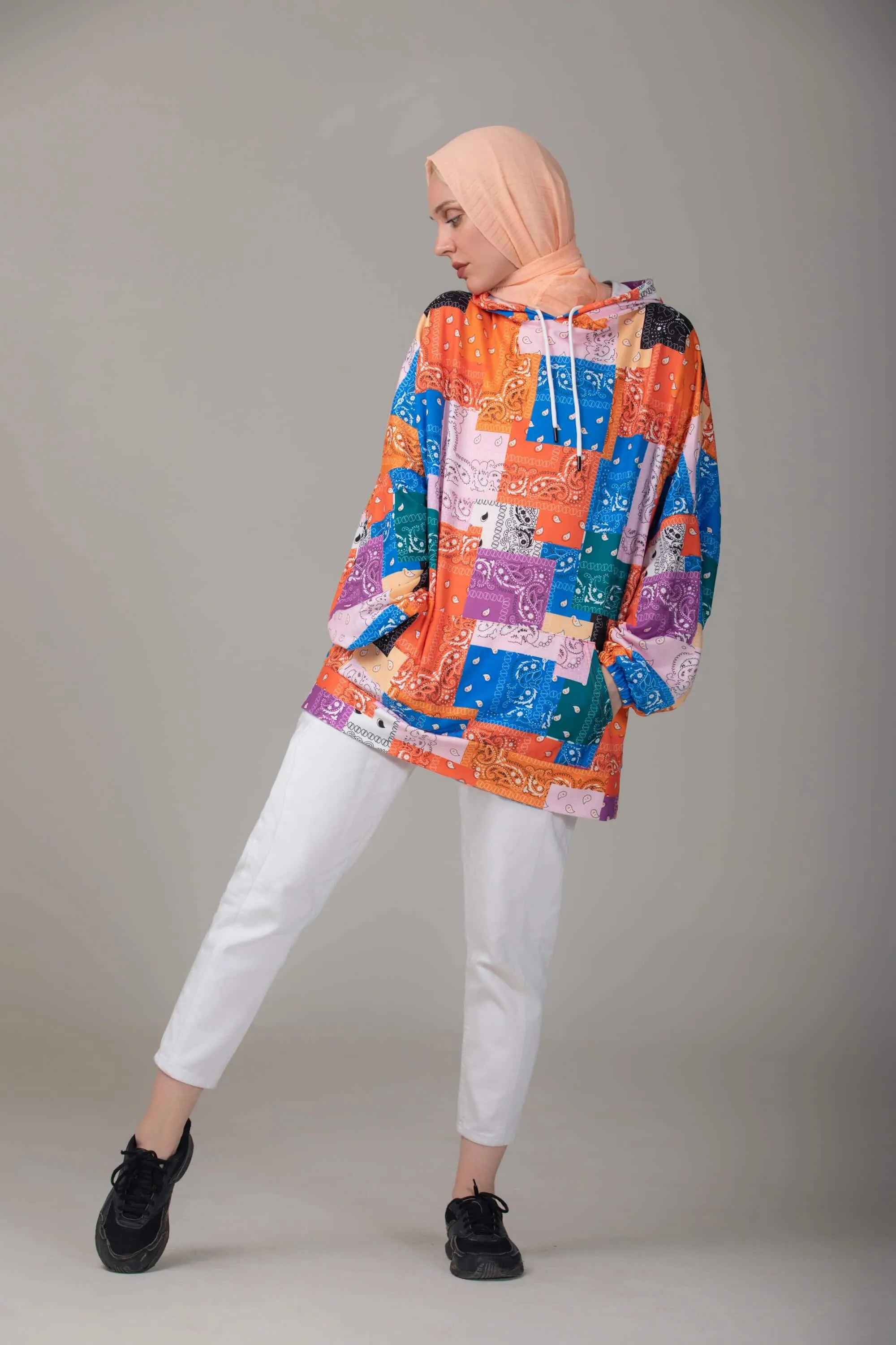 Eliza Oversized Modest Hoodie | Multicolor