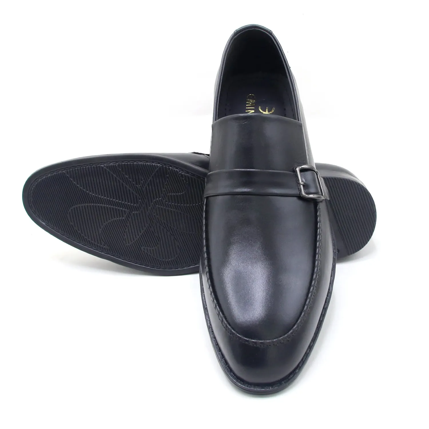 Eminent Comfortable Slip-On Leather Moccasins  - Black