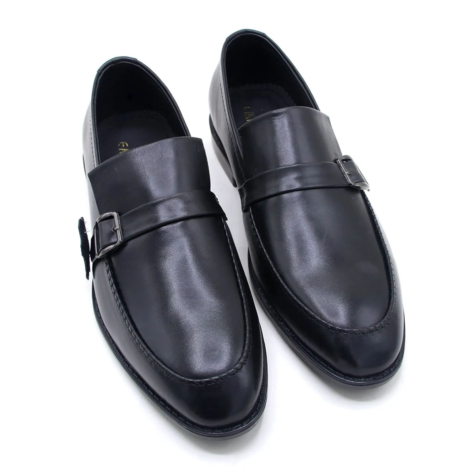 Eminent Comfortable Slip-On Leather Moccasins  - Black