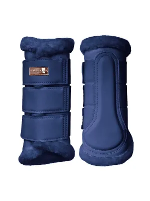 Equestrian Stockholm Lagoon blush faux fur boots