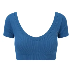 Essential Seamless Ribbed Crop Top Blue
