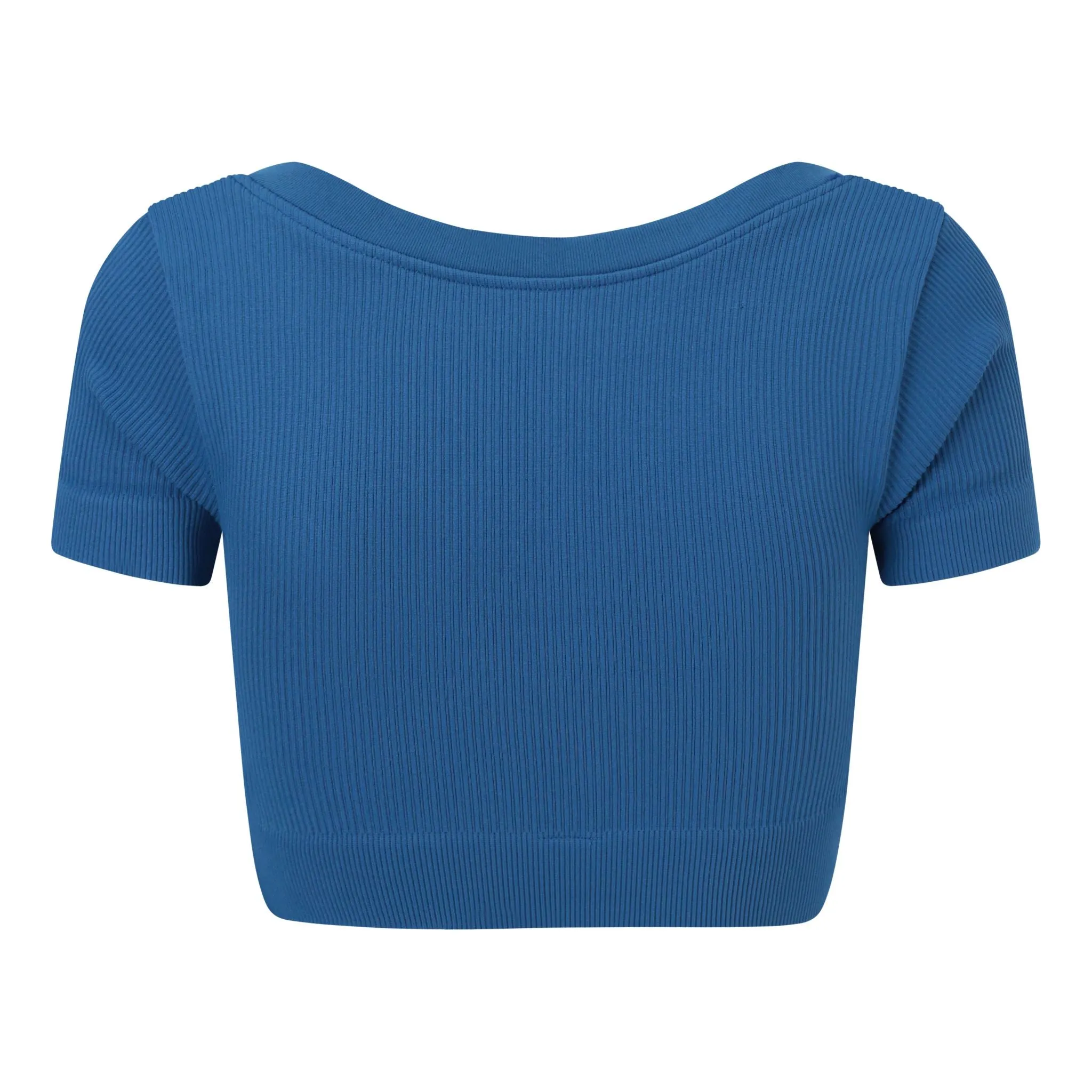 Essential Seamless Ribbed Crop Top Blue