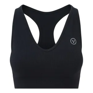 Essential Seamless Ribbed Sports Bra Black
