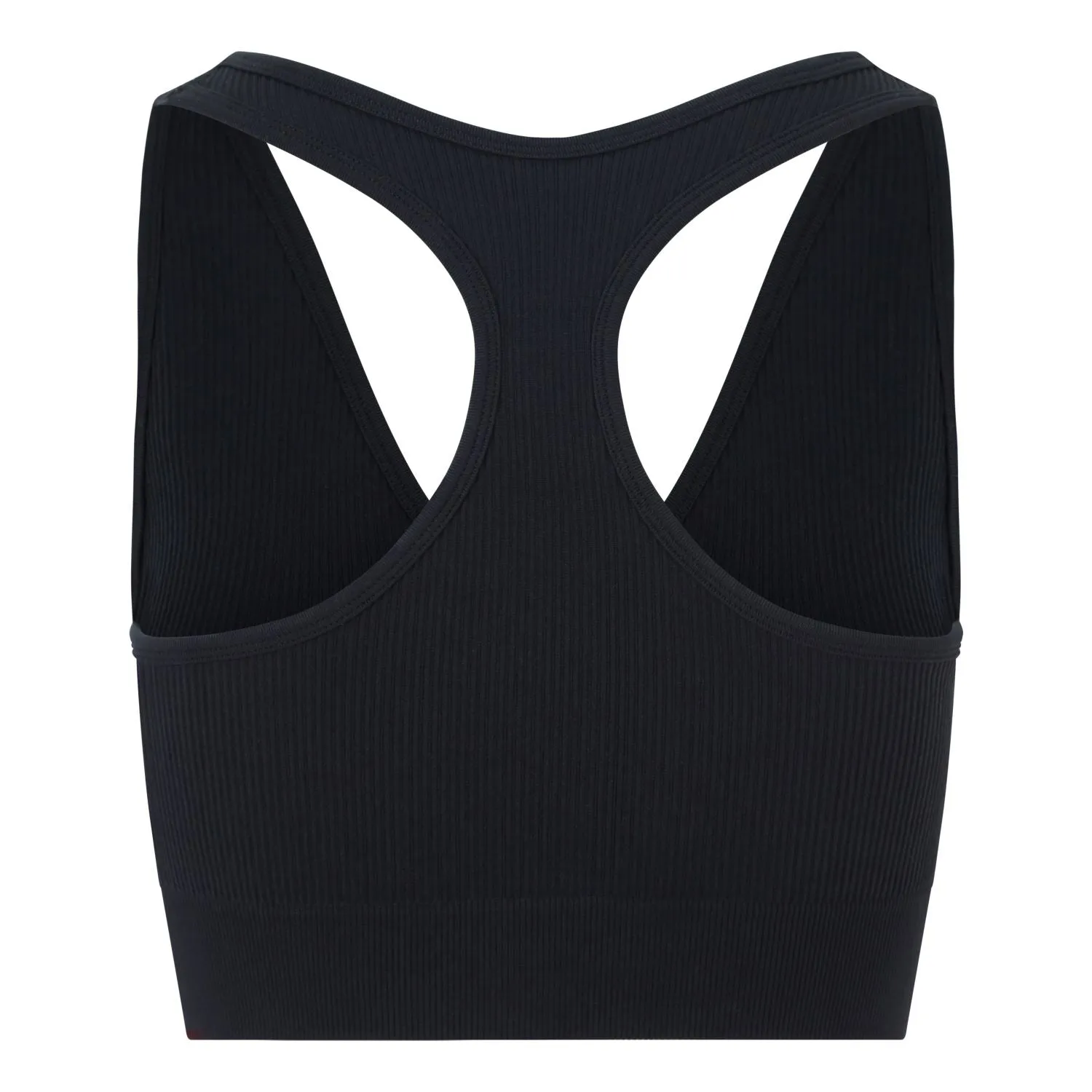 Essential Seamless Ribbed Sports Bra Black
