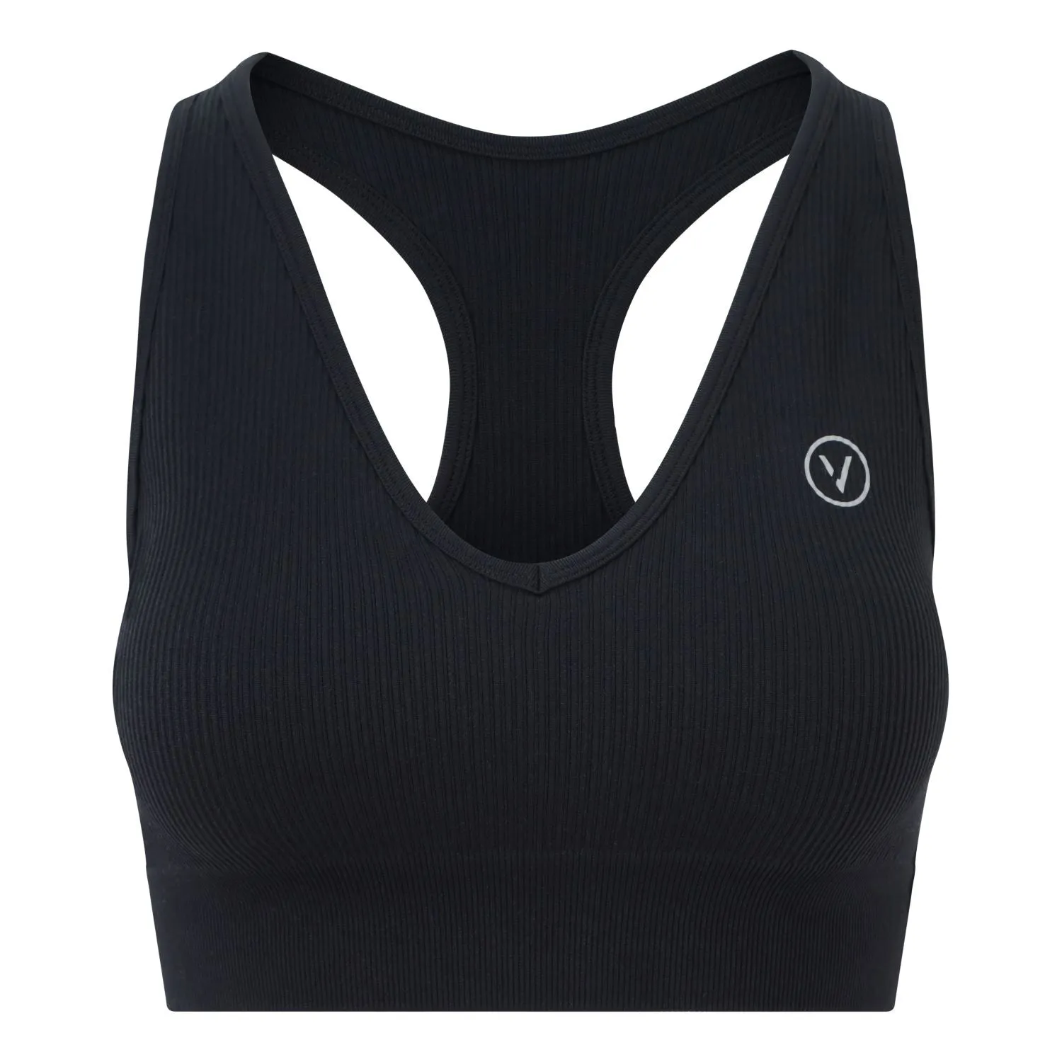 Essential Seamless Ribbed Sports Bra Black