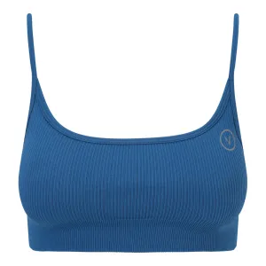 Essential Seamless Ribbed Sports Bra Blue