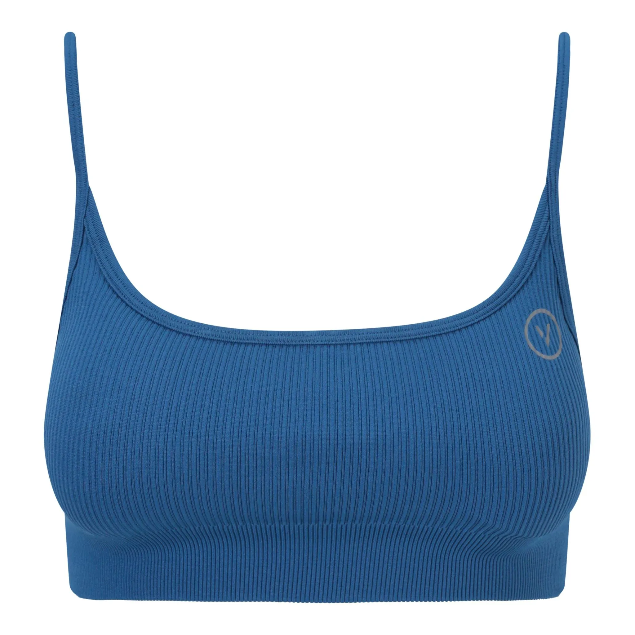 Essential Seamless Ribbed Sports Bra Blue