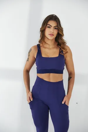 Essential Square-Neck Sports Bra - Wide Straps Supportive Design and All-Day Comfort