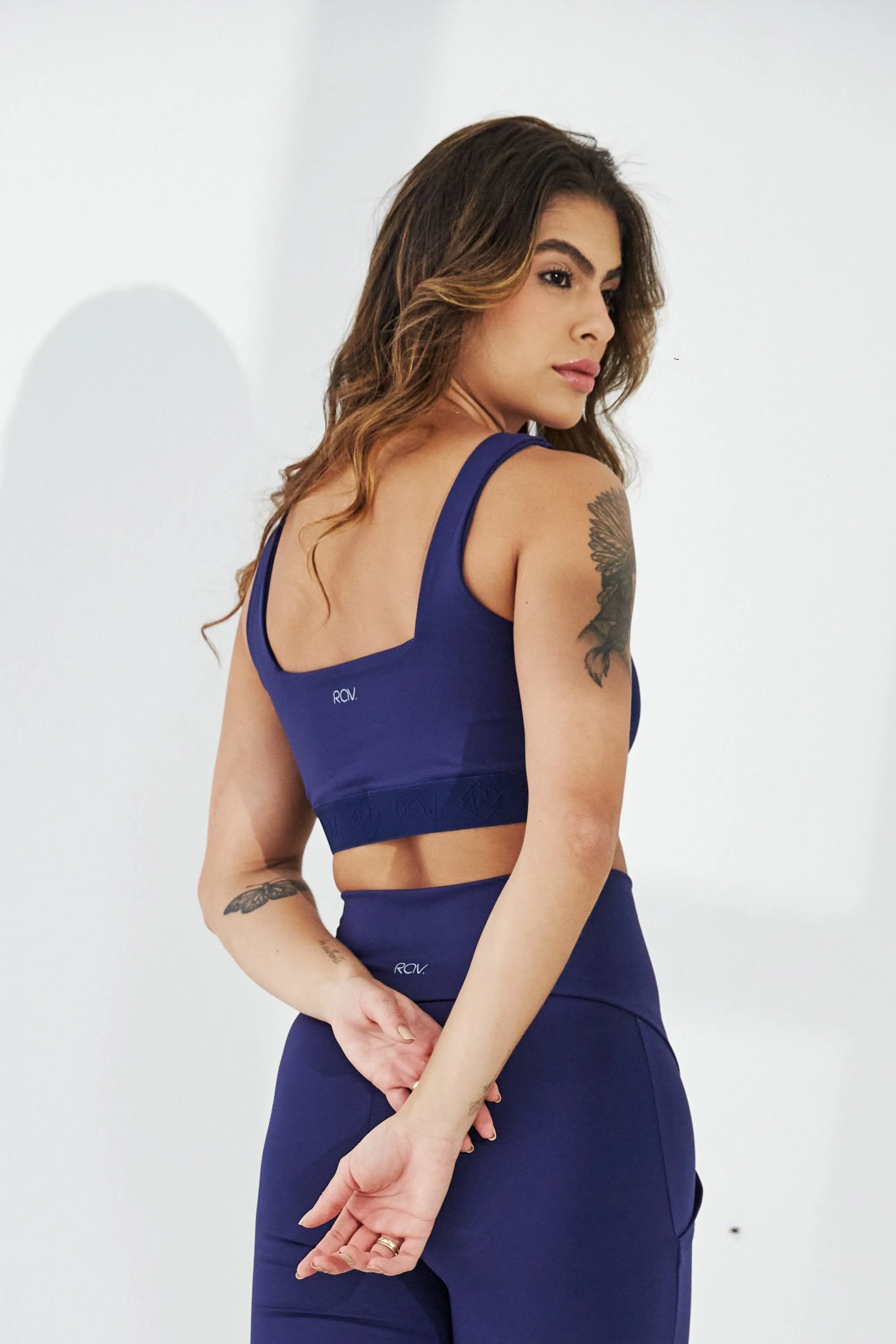 Essential Square-Neck Sports Bra - Wide Straps Supportive Design and All-Day Comfort
