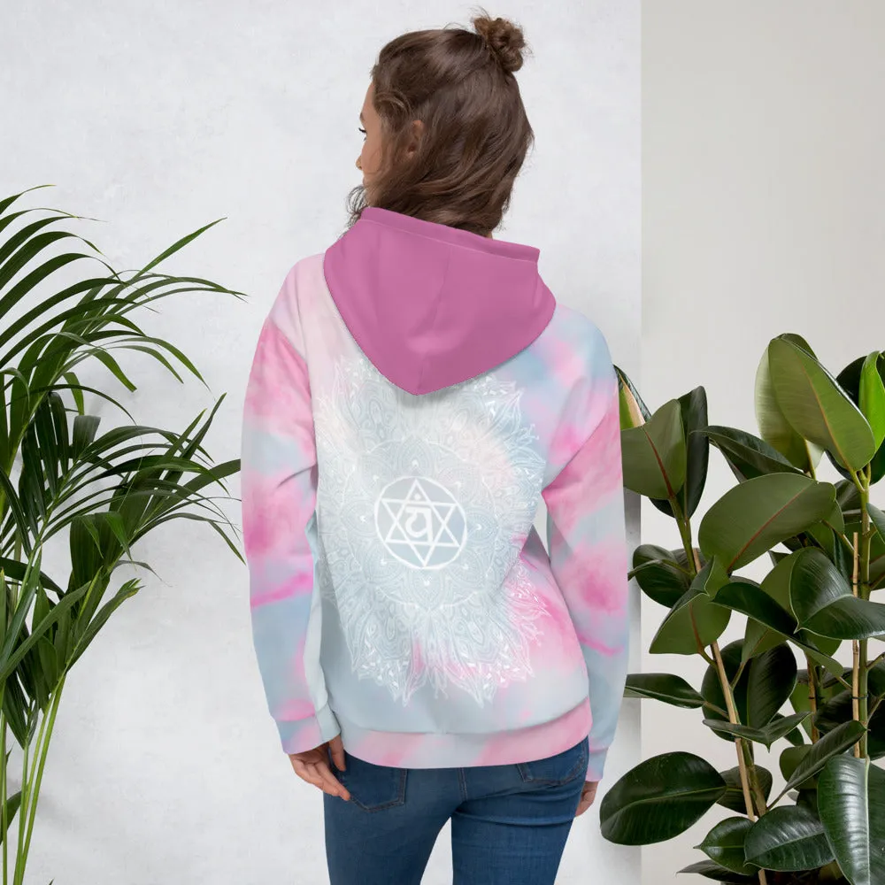 Ethereal Heart Chakra Mandala Unisex Hoodie by Goddess Swag