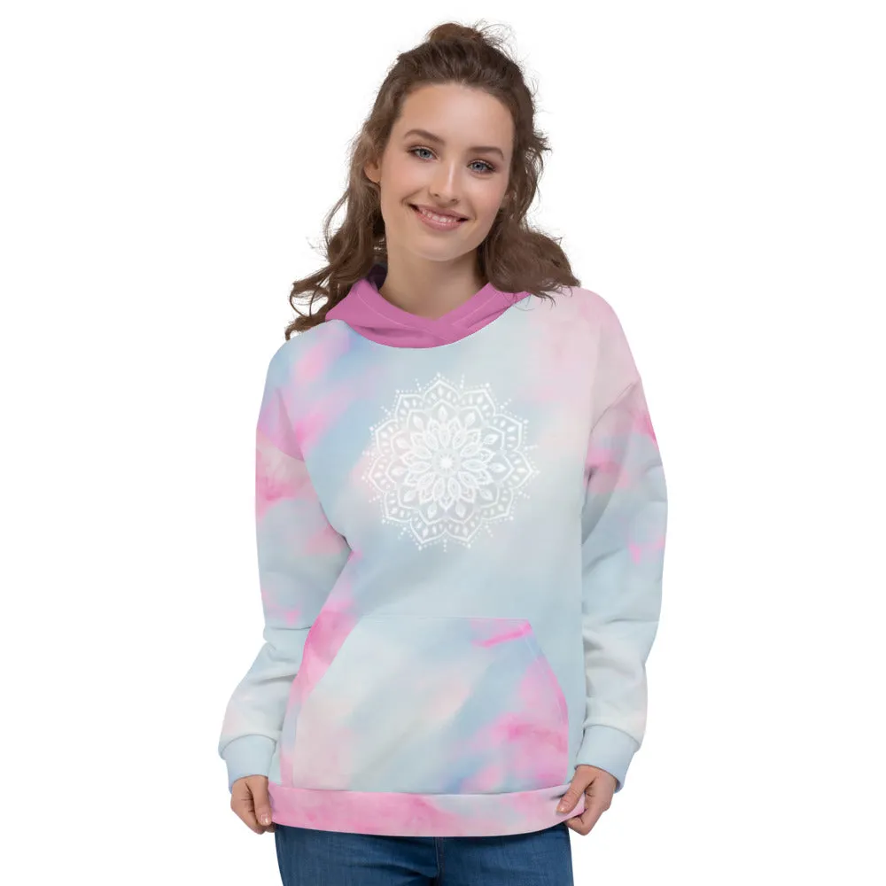 Ethereal Heart Chakra Mandala Unisex Hoodie by Goddess Swag