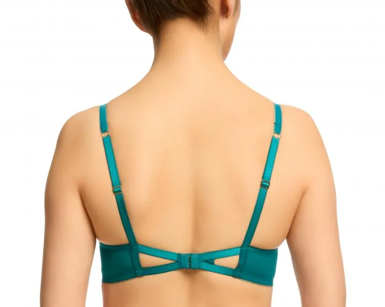 Evelina Lurex Underwire Bra - Peacock -