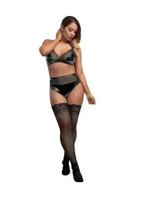 Exposed Lingerie wicked ways Bralette & Crotchless High Waist Panty L/XL