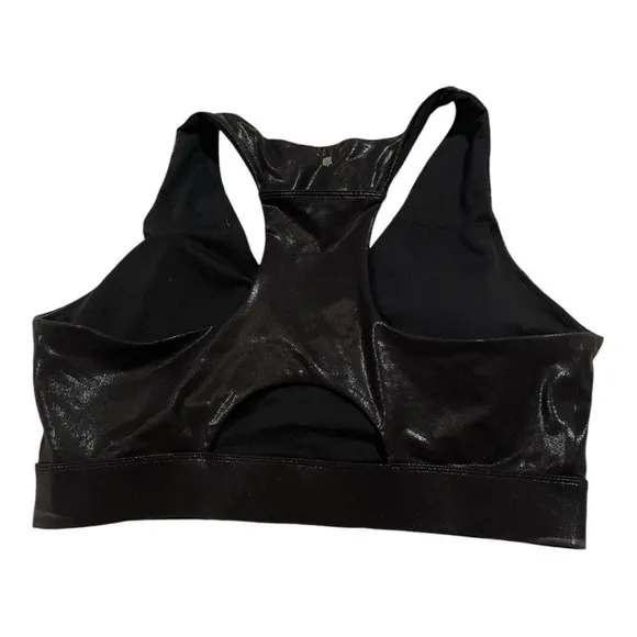 Fabletics Black Foil Fog Activewear Set High Waisted Leggings/Sports Bra 4x K4