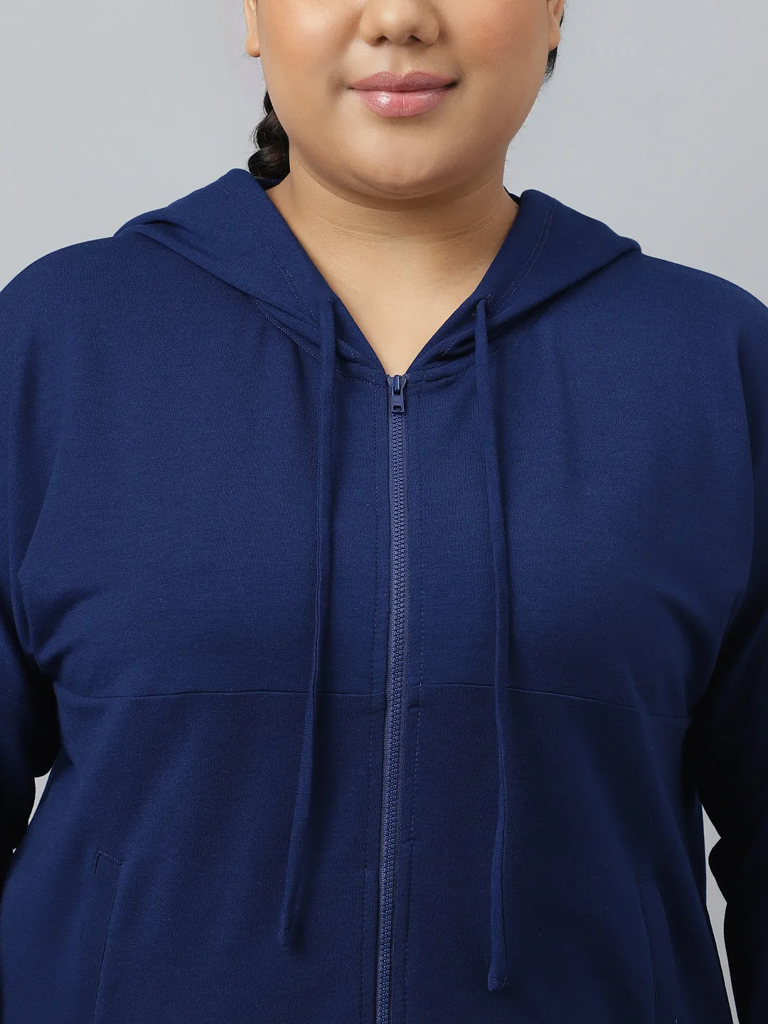 Fitkin Ecofriendly Tencel Anti-Odor Plus size Indigo Hoodie Jacket
