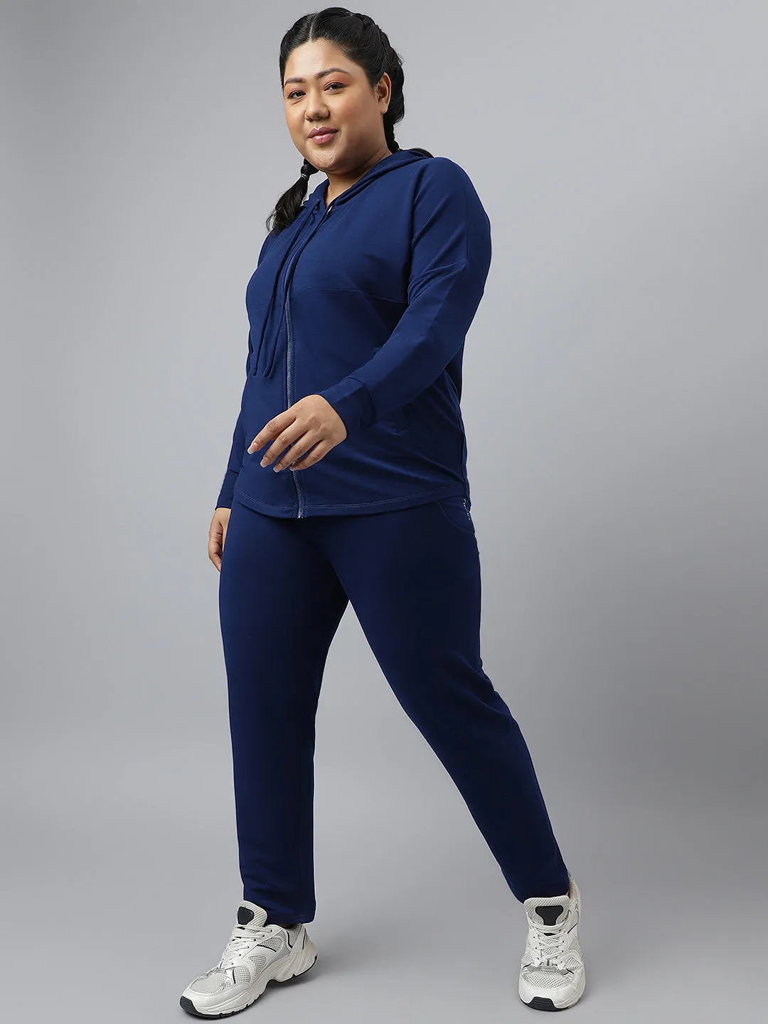 Fitkin Ecofriendly Tencel Anti-Odor Plus size Indigo Hoodie Jacket