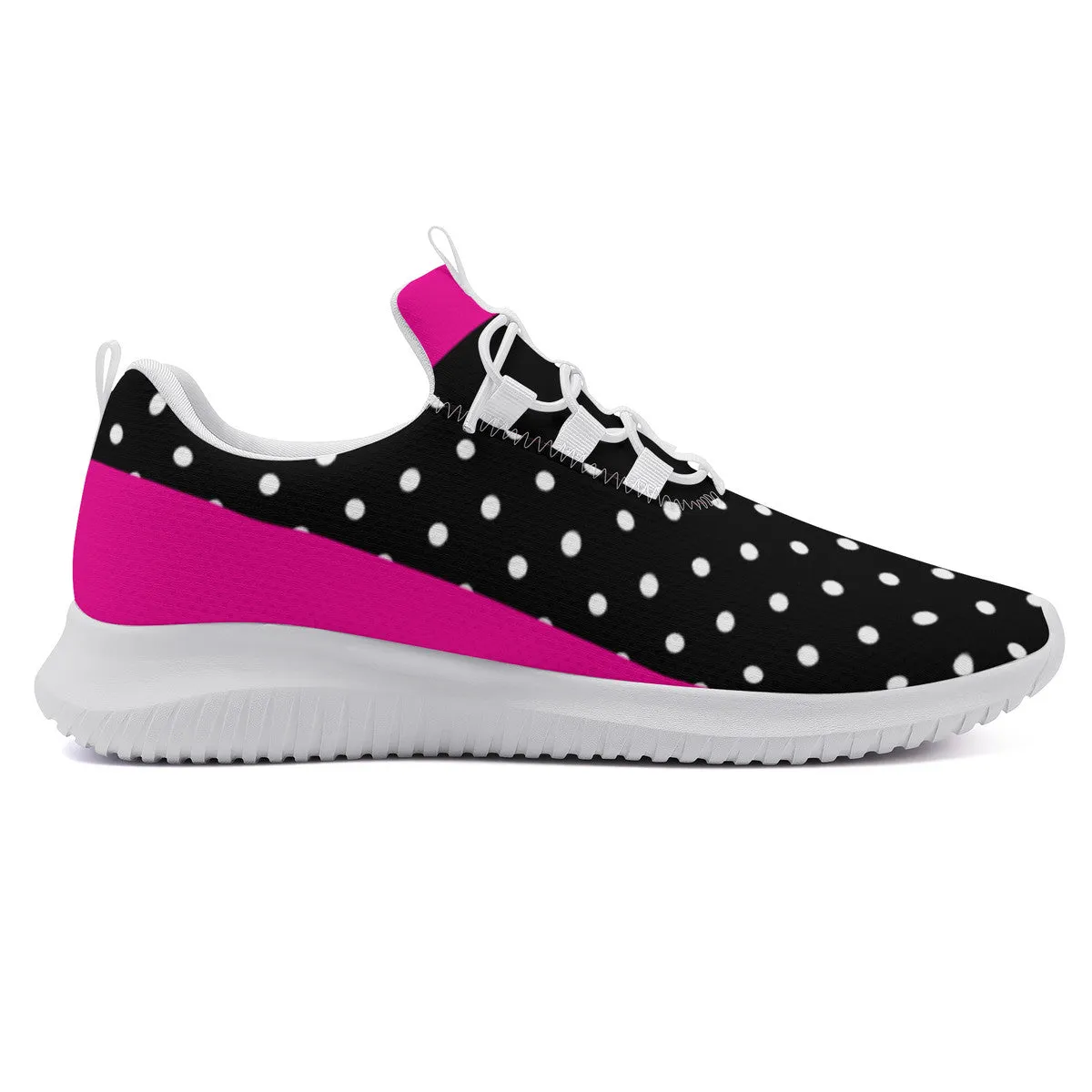 Fitness Sneakers - Polka Dot - Black & Pink