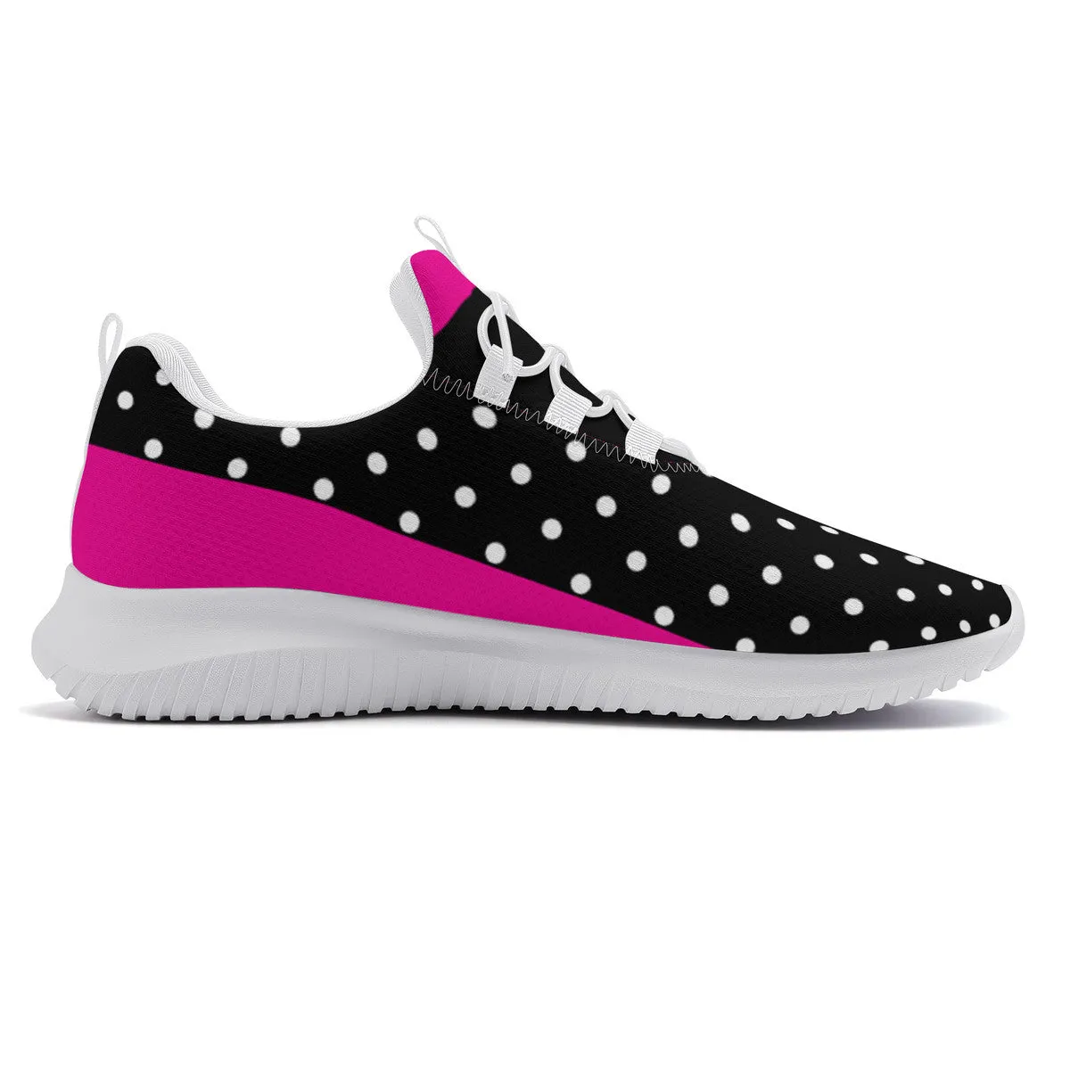 Fitness Sneakers - Polka Dot - Black & Pink