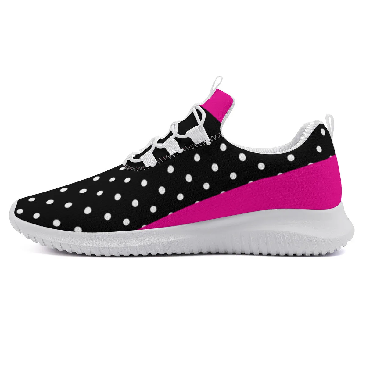Fitness Sneakers - Polka Dot - Black & Pink