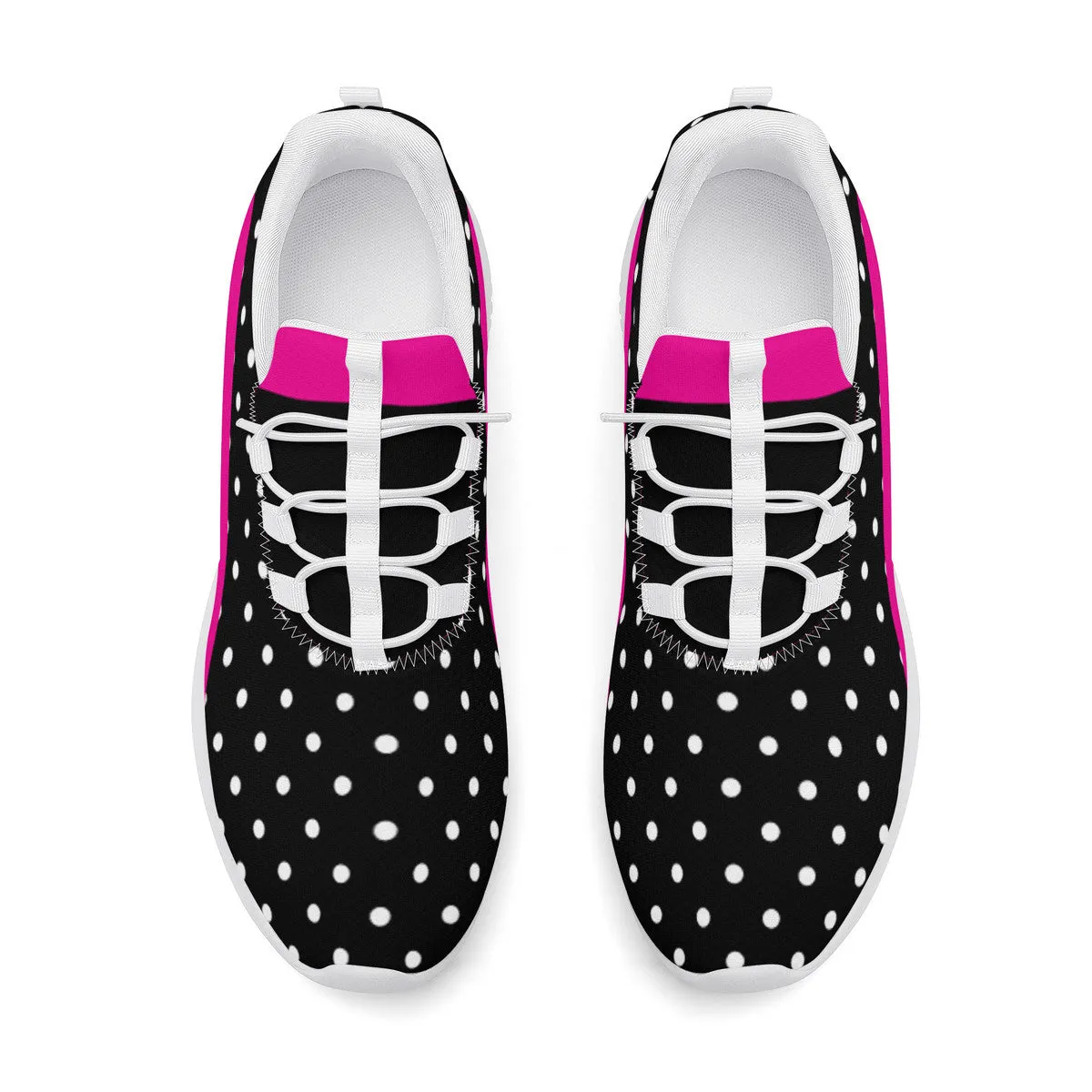 Fitness Sneakers - Polka Dot - Black & Pink