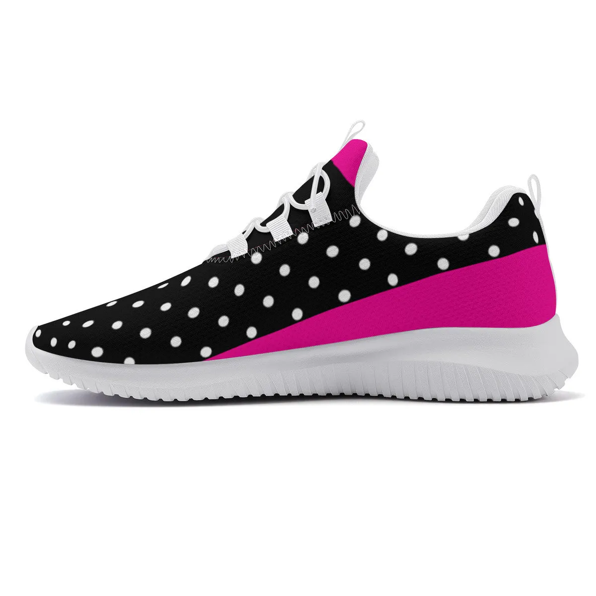 Fitness Sneakers - Polka Dot - Black & Pink