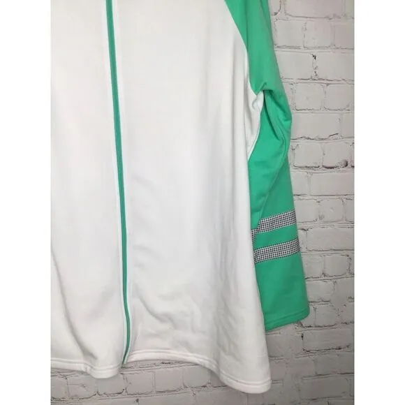 FJ FootJoy Women's Hot Mint/White Full-Zip Panel Pocket Mid-Layer Jacket size XL