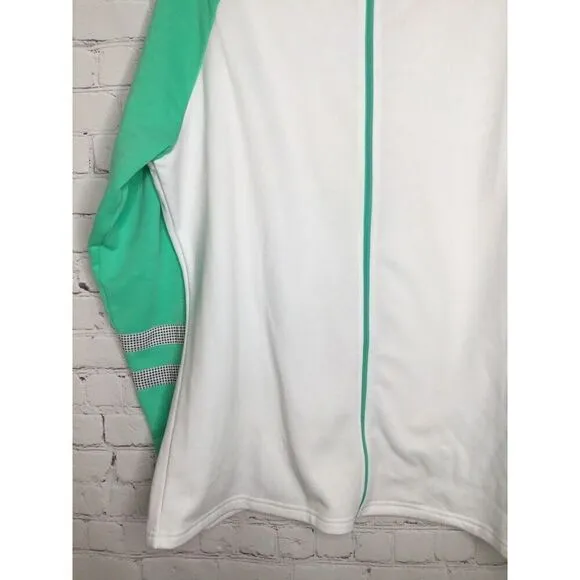 FJ FootJoy Women's Hot Mint/White Full-Zip Panel Pocket Mid-Layer Jacket size XL