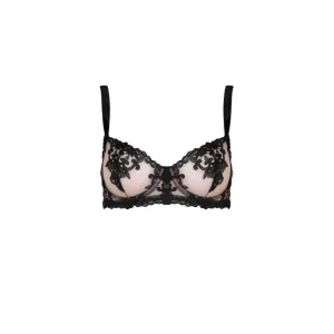Fleur Of England Embroidered Onyx Balcony Bra