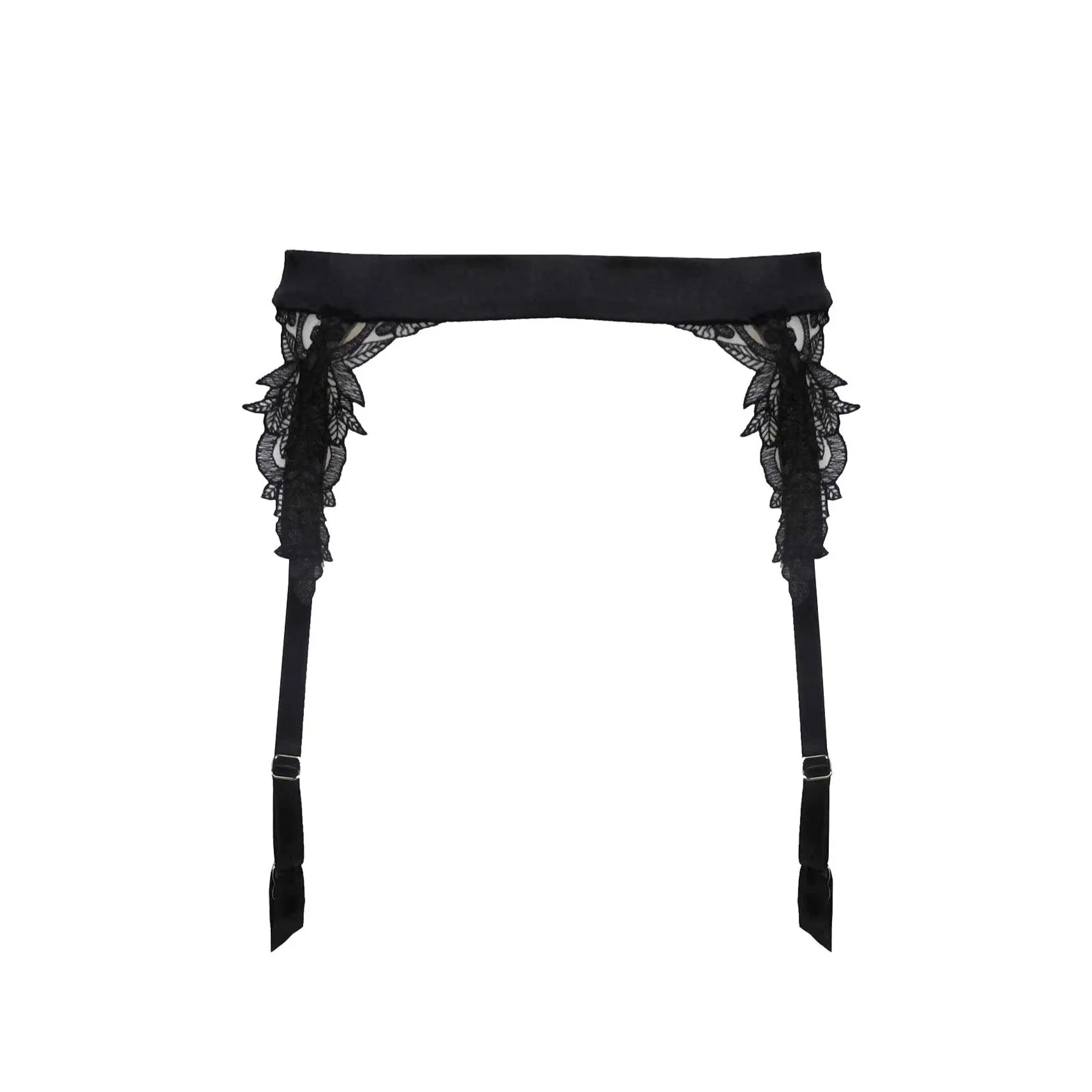 Fleur of England Onyx Suspender Belt
