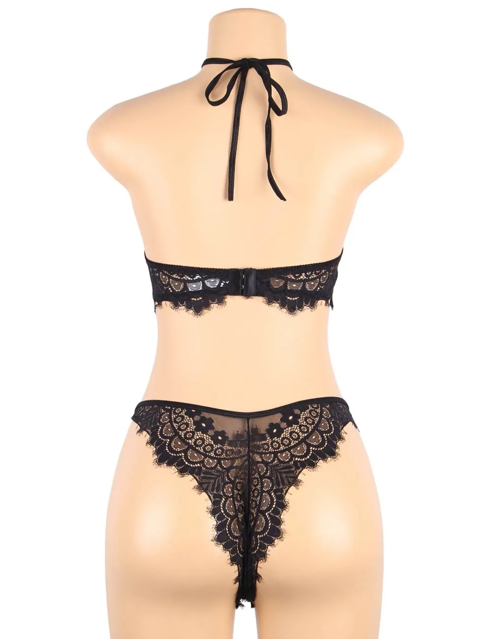 Floral Eyelash Lace Lingerie Egypt Bra Set