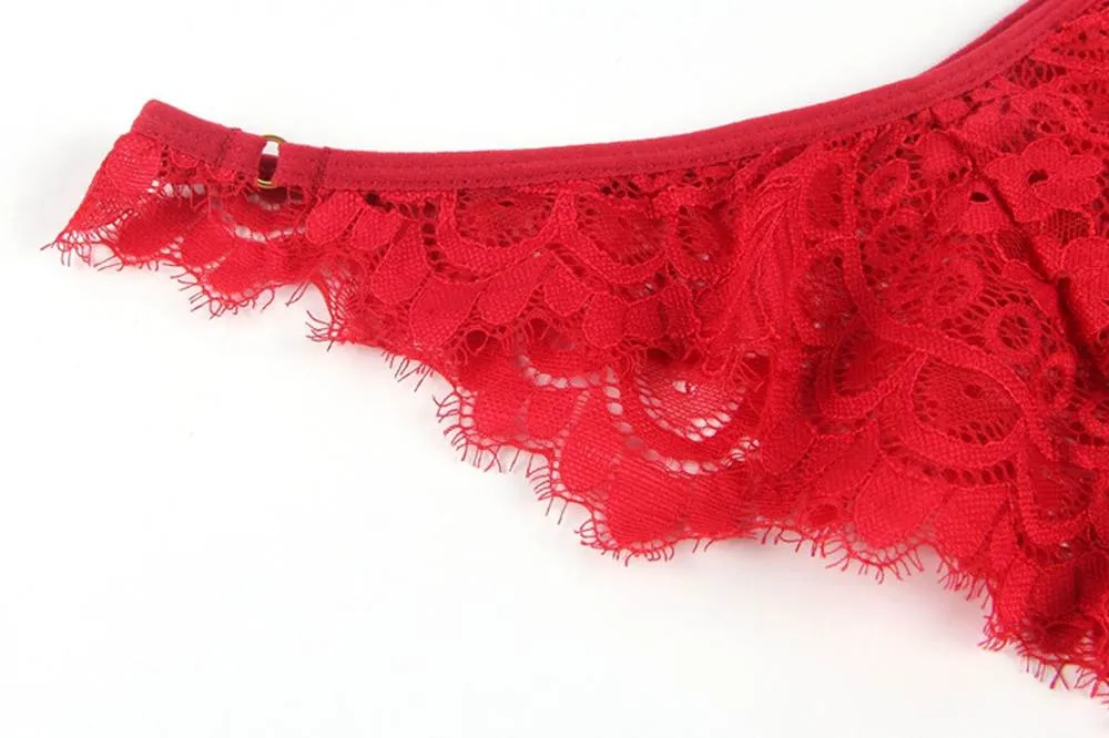 Floral Eyelash Lace Lingerie Egypt Bra Set
