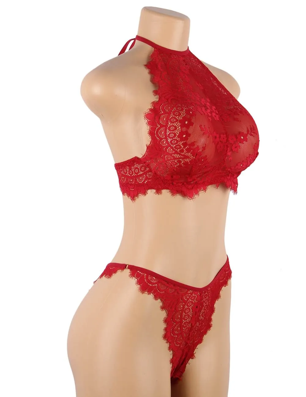 Floral Eyelash Lace Lingerie Egypt Bra Set