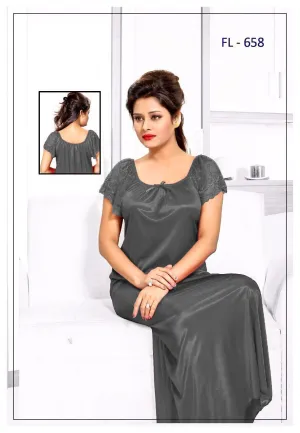 Flourish Nighty FL-658 - 1Pc Bridal Nighty - Long Nighty
