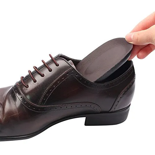 footinsole Dress Shoe Inserts Heel Cushion Insoles – Comfortable - Leather Brown