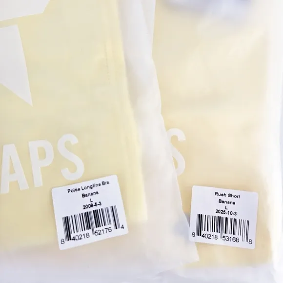 Four Laps Rush Shorts Sports Bra Set L Banana Athleisure Activewear Gym NWT