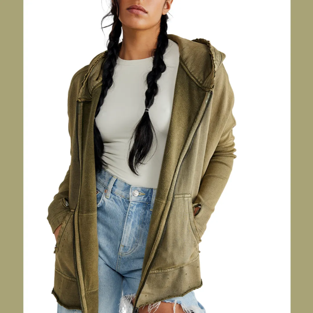 Free Cloud Cardi Zip Up Hoodie - Army