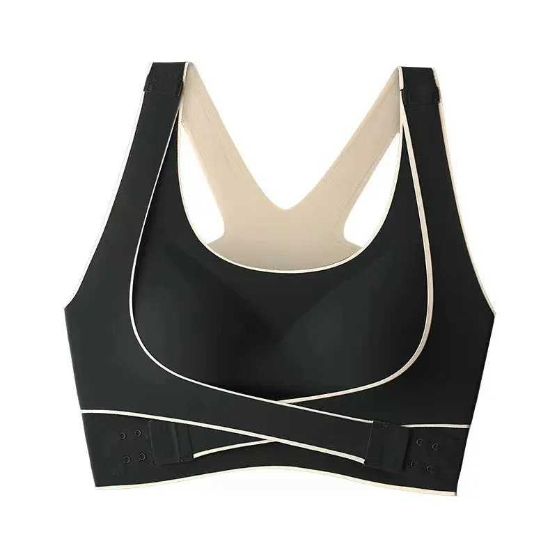 Front Buckle Seamless Sports Bra - Large Size Women's Underwear - Beautiful Back Design