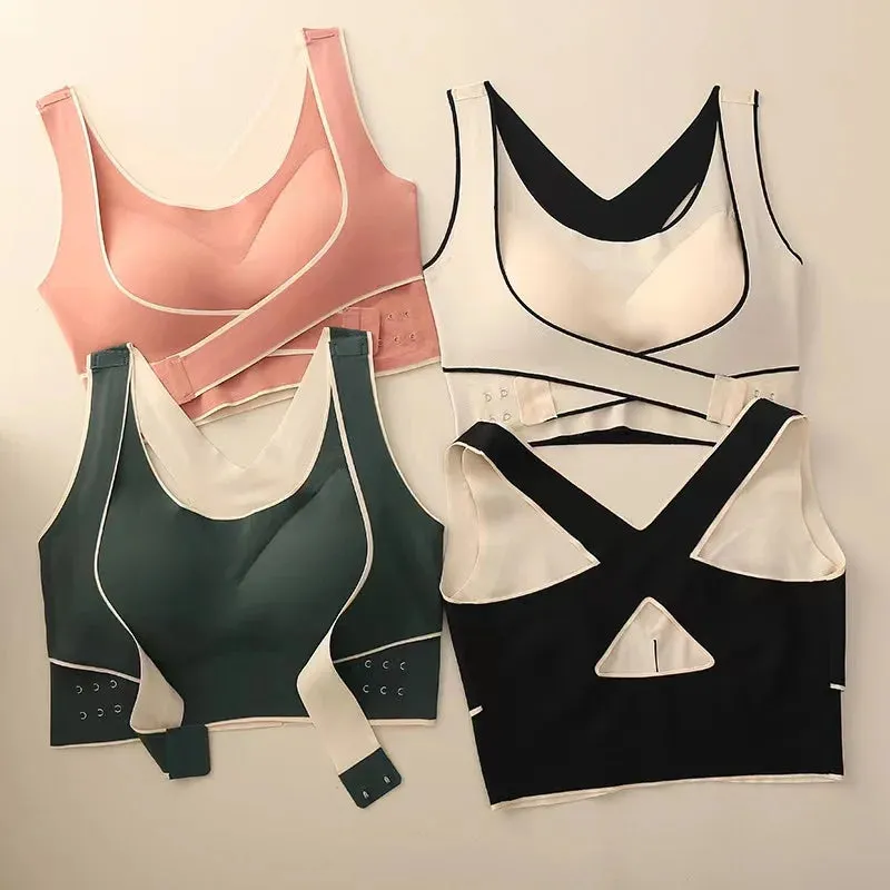 Front Buckle Seamless Sports Bra - Large Size Women's Underwear - Beautiful Back Design