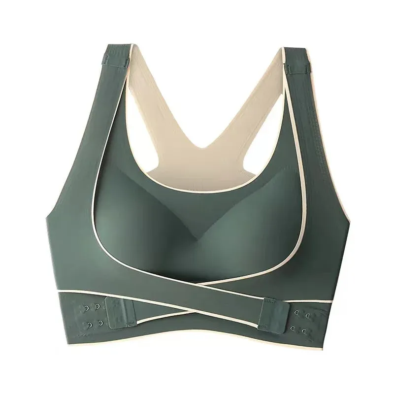 Front Buckle Seamless Sports Bra - Large Size Women's Underwear - Beautiful Back Design